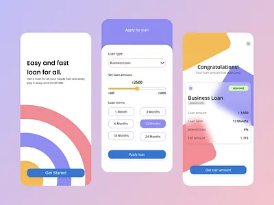 Loan App Concept app best dribble shot clean color colorful design dribble best shot emi finance finance tech fintech loan minimal money payment ui ui design ux ux design vibrant