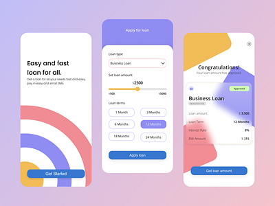 Loan App Concept app best dribble shot clean color colorful design dribble best shot emi finance finance tech fintech loan minimal money payment ui ui design ux ux design vibrant