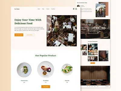 La Luna - Restaurant Website Exploration chef clean delivery app design eat food food and drink food app food delivery landing landing page landingpage minimalist restaurant ui uiux ux web web design website