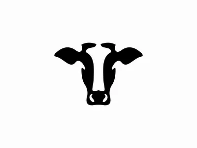 Cow Logo animal branding cattle cow dairy design emblem farm icon identity illustration logo mark modern negative space sale symbol vector