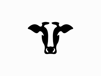 Cow Logo animal branding cattle cow dairy design emblem farm icon identity illustration logo mark modern negative space sale symbol vector