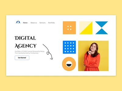 Digital Agency Landing page branding bright colors design geometric designs homepage landing landing page design landing page of digital agency landingpage ui user experience design ux