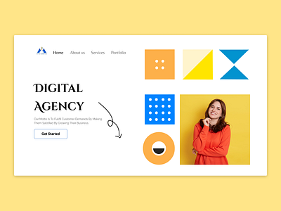 Digital Agency Landing page branding bright colors design geometric designs homepage landing landing page design landing page of digital agency landingpage ui user experience design ux