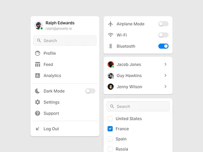 Dropdown Menu (Light & Dark) design drop dropdown dropdownmenu figma menu prototyping ui uikit ux wireframe
