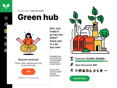 Mini illustrations design eco environment environmental factory flat girl illustration illustrations meditation mini nature outline popup small ui ux vector web website