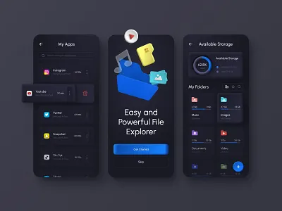 File Manager App app cloud cloud app dropbox excel file explorer file manager file sharing files folder google drive mobile neumorphism pdf ppt share storage word