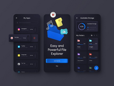 File Manager App app cloud cloud app dropbox excel file explorer file manager file sharing files folder google drive mobile neumorphism pdf ppt share storage word