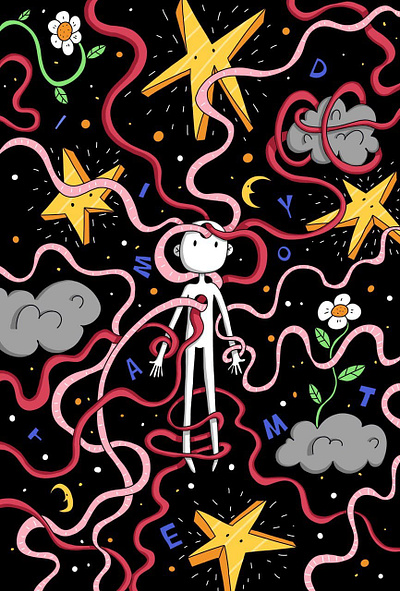 My space art design doodle funny illustrate illustration vector