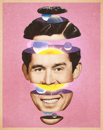 Mr. Universe 50s art ad collage collage art illustration old movie poster retro retro art retro print surreal vintage