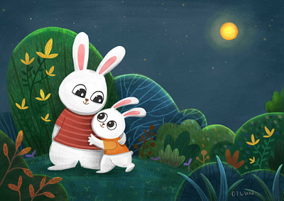 Happy mid-autumn festival animal animal art character design childrens illustration digital illustration photoshop