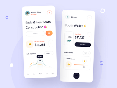 Booth Construction App app app design booth booth construction ios ios design light light theme minimal mobile mobile app mobile app design mobile ui trend ui ui design user experience user interface ux ux design