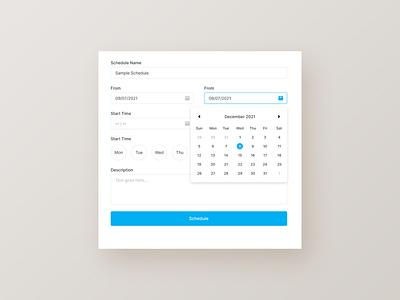 Schedule adobe xd design minimalist modal ui uiux userinterface