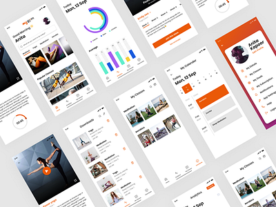 MyGym Fitness App android branding design exercise fitness app ios meditation mental health mobile app physical health ui ux workout yoga
