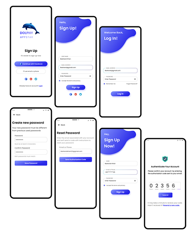 Login / Sign Up Screens UI Kit adobe xd android design create account email figma ios design login mobile app ui mobile ui design password recover password register sign in sign up sketch ui ui design ux ux design