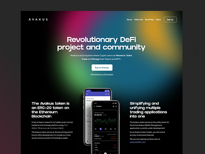 Crypto Token Web crypto dark design future gradients responsive site tech token ui ux web