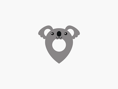 Koala Point Logo animal design flat koala logo logo design map minimal modern pin point