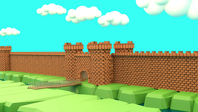 Fort 3d 3d animation 3d art 3d model 3d render animation art awesome blender3d colorful fort game style illustration modelling monuments old old fort old school vintage vintage model