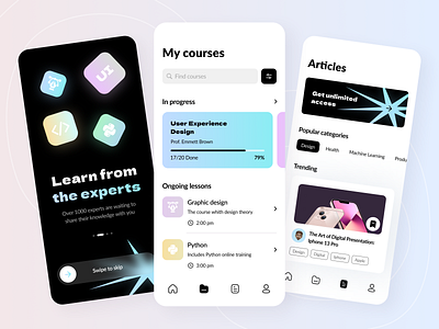 Star Platform - Mobile app arounda courses de e lerning edtech education figma lesson mobile movile app online platform post product productivity progress saas skills ui uiux