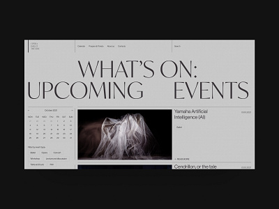 Opera Ballet Theatre calendar cards composition concept culture design event festivals filter grid interface minimal minimalism opera theatre typography ui ux webdesign website