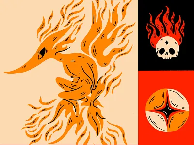 Mephit digital illustration folklore illustration mythology procreate shield skull truegritsupply