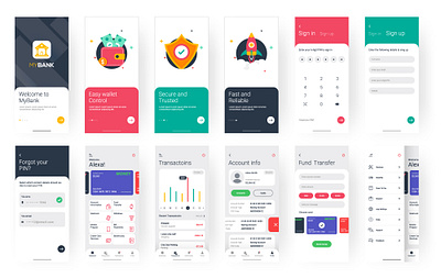 Banking App app branding design illustration ui ui design ux vector