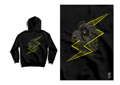 Zeus Illustration black branding cafe clothes creative creature design dribbble eagle graphic design hoodie illustration lightning logo medusa mythological original popular store zeus