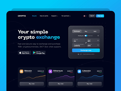 Crypto Exchange and Trade animation bitcoin crypto crypto exchange crypto website cryptocurrency dark theme design ethereum finance nft protopie ui ux