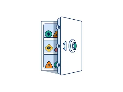Here is a data vault. branding data design icon illustration light locked open privacy security ux vault vector visual