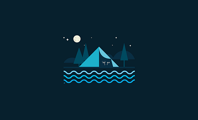 Camping under the stars camping illustration illustrator night stars water