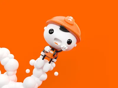 Naranjito Ágil 3d c4d character character design cinema4d mascot minimal modeling redshift render rigging