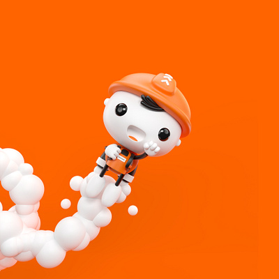 Naranjito Ágil 3d c4d character character design cinema4d mascot minimal modeling redshift render rigging