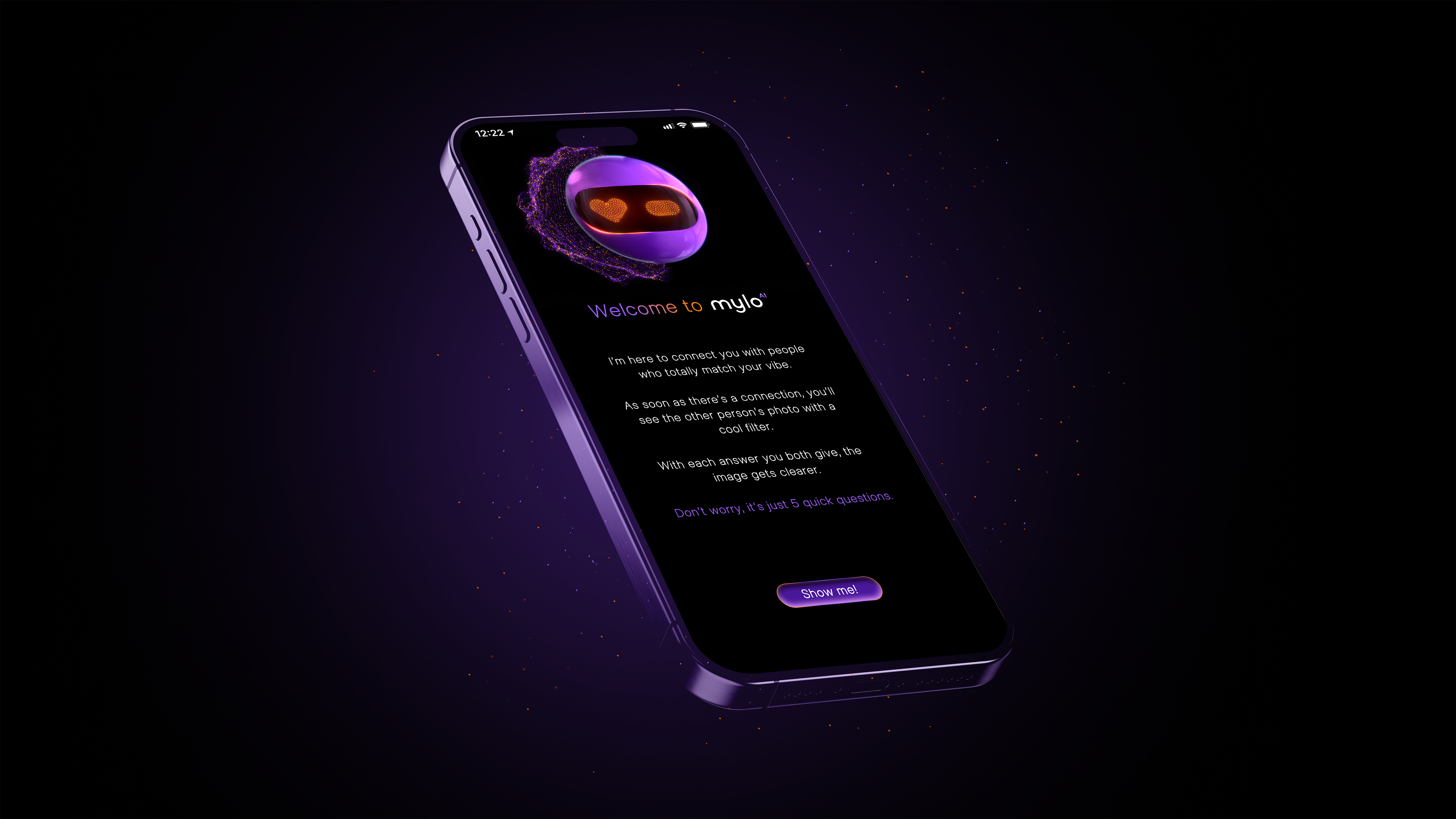 MYLO.AI Innovative Dating App ai app branding dating graphic design logo mylo relationship ui