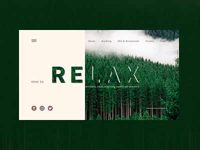 Hotel in the mountains design home page hotel spa ui ux