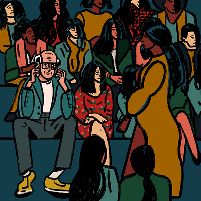 Larry David Visits NYFW character design digital art digital illustration illustration ink