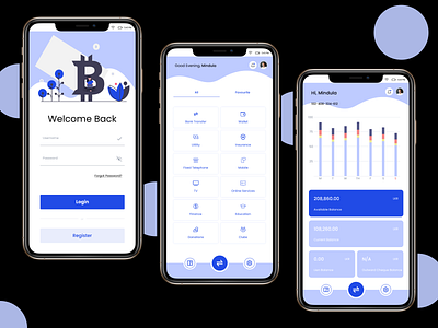 Digital Banking App UI Design banking figma figmadesign login profile simple ui uidesign view