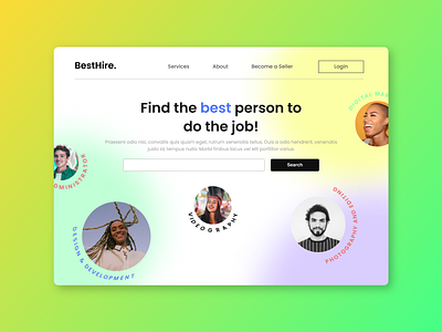 BestHire. - Online marketplace for freelancers (template) aesthetic web design app app design branding clean design creative design design inspiration designer figma graphic design ui user interface ux web design website website design website designer