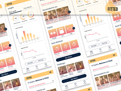 Fitted App app design fitnessapp mobile typography ui ux