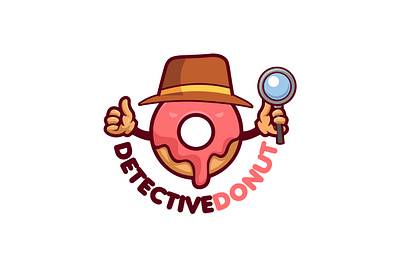 Detective Donut branding characters graphic design logo vector