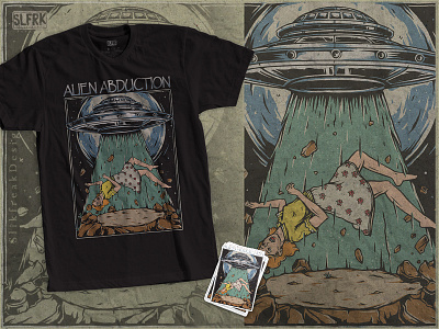 Alien Abduction T-Shirt abduction alien apparel design branding clothing concept design graphic design horror illustration invasion merch design outer space shirtdesign spaceship texture thriller tshirt ufo vintage