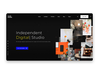 Studio Landing Page agency clean design illustration inspiration landing landingpage minimalist page portfolio presentation projects stars studio theme ui uiux ux website wordpress