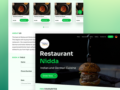 Restaurant Website food food delivery green restaurant shades of green ui ui ux ux
