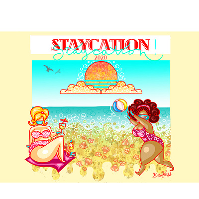 Staycation 2020 animation design graphic design illustration