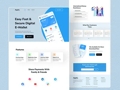 Digital wallet app landing page app app landing page clean digital wallet minimal mobile app design ui ui design web ui website design