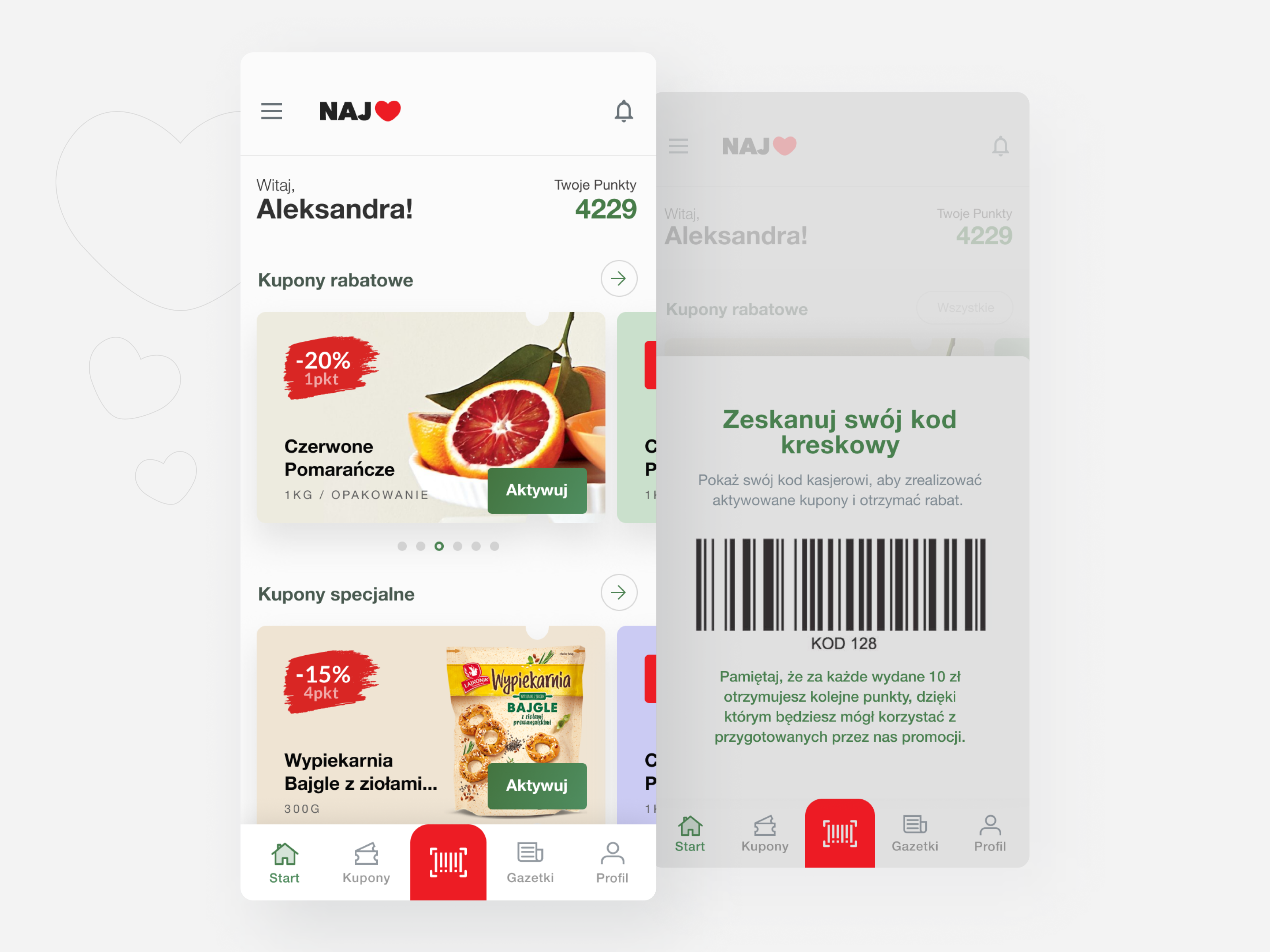 Example of Mobile loyalty app design