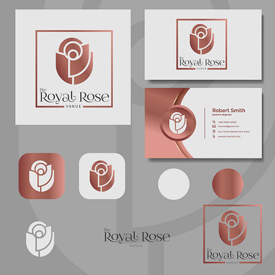 Royal Rose branding design flat illustrator logo vector