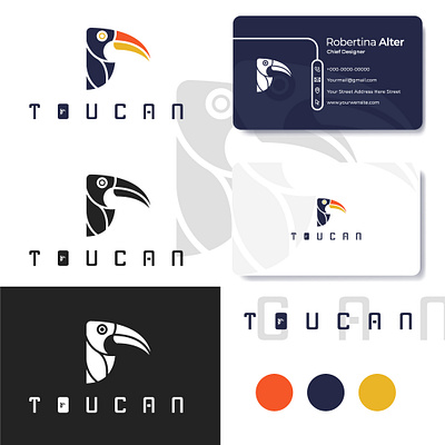 Toucan art branding design flat illustration illustrator logo vector