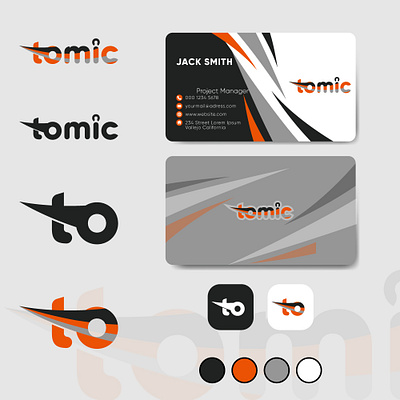 Tomic branding design flat illustrator logo vector