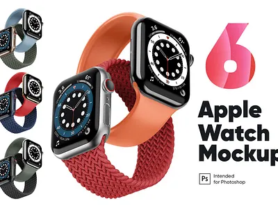 Apple Watch 6 Mockup abstract apple application branding colors design display full interface iwatch mockup os retina screen series smart ui watch web