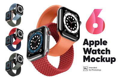 Apple Watch 6 Mockup abstract apple application branding colors design display full interface iwatch mockup os retina screen series smart ui watch web