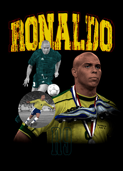 Vintage Ronaldo branding design digital art layers photoshop vintage